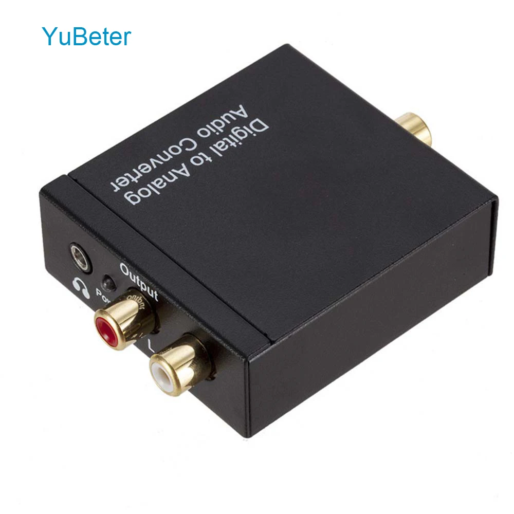 YuBeter DAC Digital to Analog Audio Converter Amplifier Decoder Optical Coaxial Toslink SPDIF Audio RCA Signal to Analog L/R 3.5
