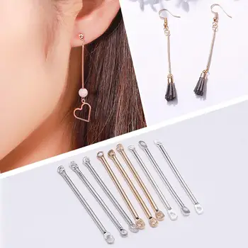 

50pcs/lot 15-40 mm Double Cylinder Rod Metal Earrings Findings Ear Clip Ear Hook DIY Handma For Jewelry Making Craft Accessories