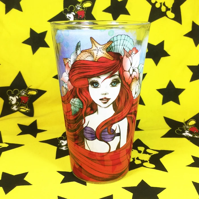 Official Imperfect Limited Glass Coffee Mug The Little Mermaid - Ariel Milk Collection Multicolor for Fans |