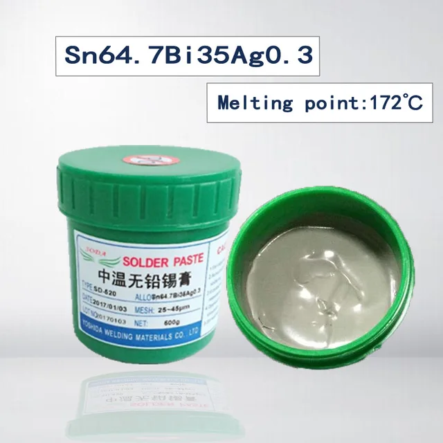 HOT Sale! SD-520 middle 172 Celsius  temperature SMT Lead-free SMT Solder Paste 500g Sn64.7Bi35Ag0.3