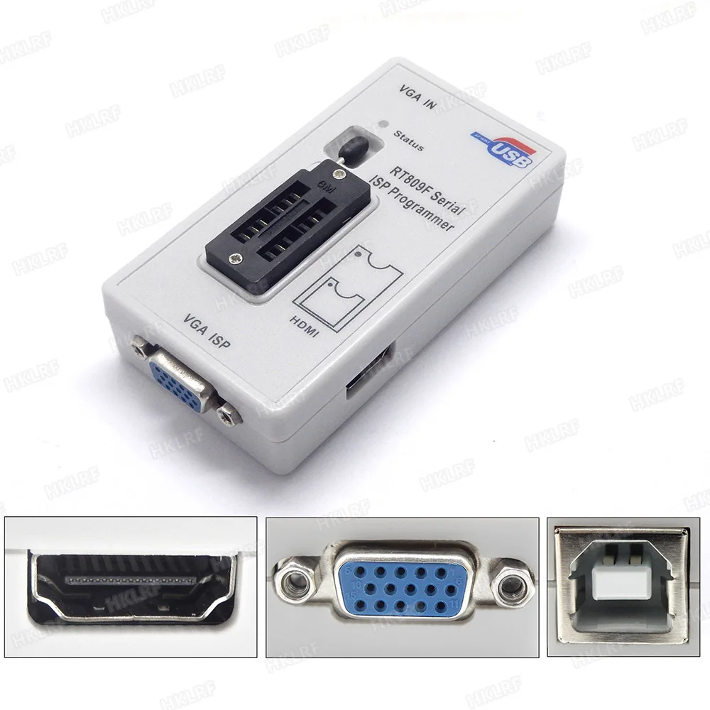 Original RT809F Programmer+ 11 Adapters+SOP8 IC Clip 1.8V SOP8 Adapter VGA LCD ISP Programmer EDED Cable Free shipping