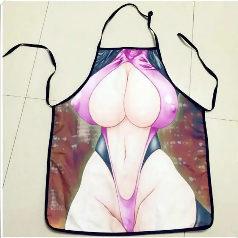 

FREE SHIPPING Sexy Apron Novelty Kitchen Aprons for Women Funny BBQ Party Bar Aprons Cooking Apron Waiter Cooking Tools