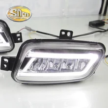 For Ford Everest 2016 2017,With Turning Yellow Signal Relay Waterproof Car DRL 12V LED Daytime Running Light LED Fog Lamp SNCN