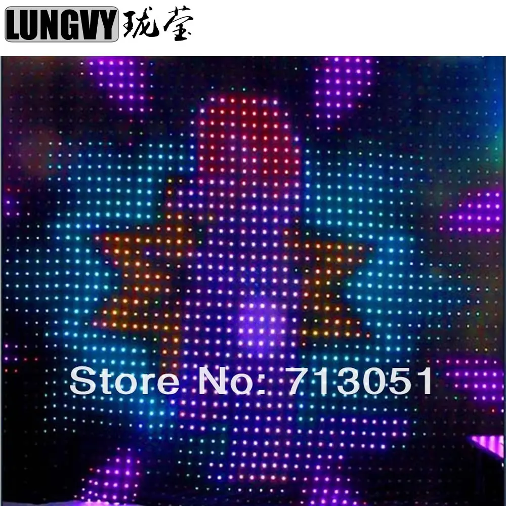 

Free Shipping 3X4M Drape Backdrop Video Curtain P18 4x3m Tri-color LED Lamp SD DMX