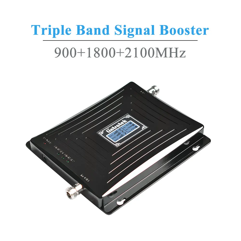 Lintratek трехдиапазонный 2G 3g 4G LTE повторитель сигнала для сотового телефона Усилитель GSM 900MHz 1800MHz 2100MHz WCDMA антенный набор