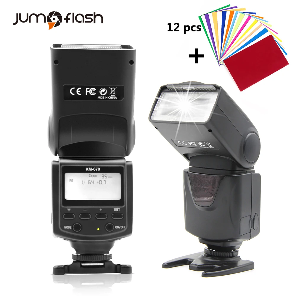 Jumpflash KM670 LCD Screen Camera Flash For Canon 1300D 1200D 760D 750D