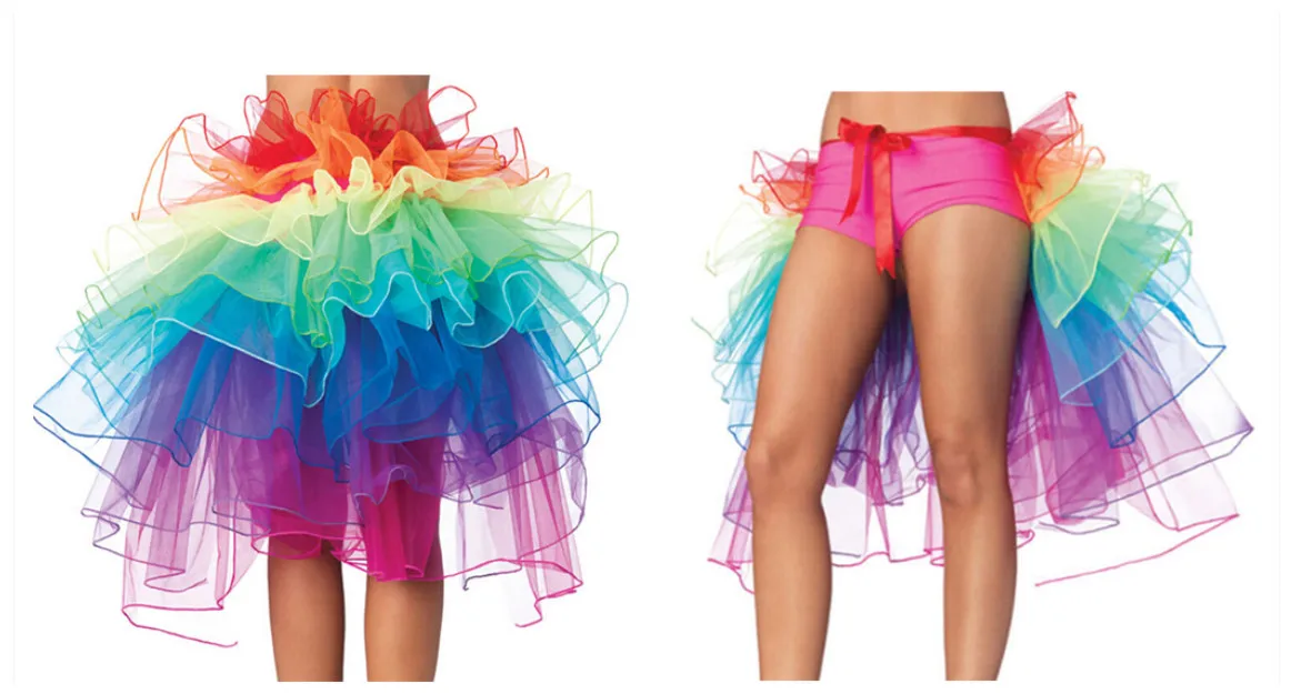 Women Skirts Rainbow Tail Tutu Skirt Girls Cake Party Dance Ballet Adult Tulle Skirt Women Gauze