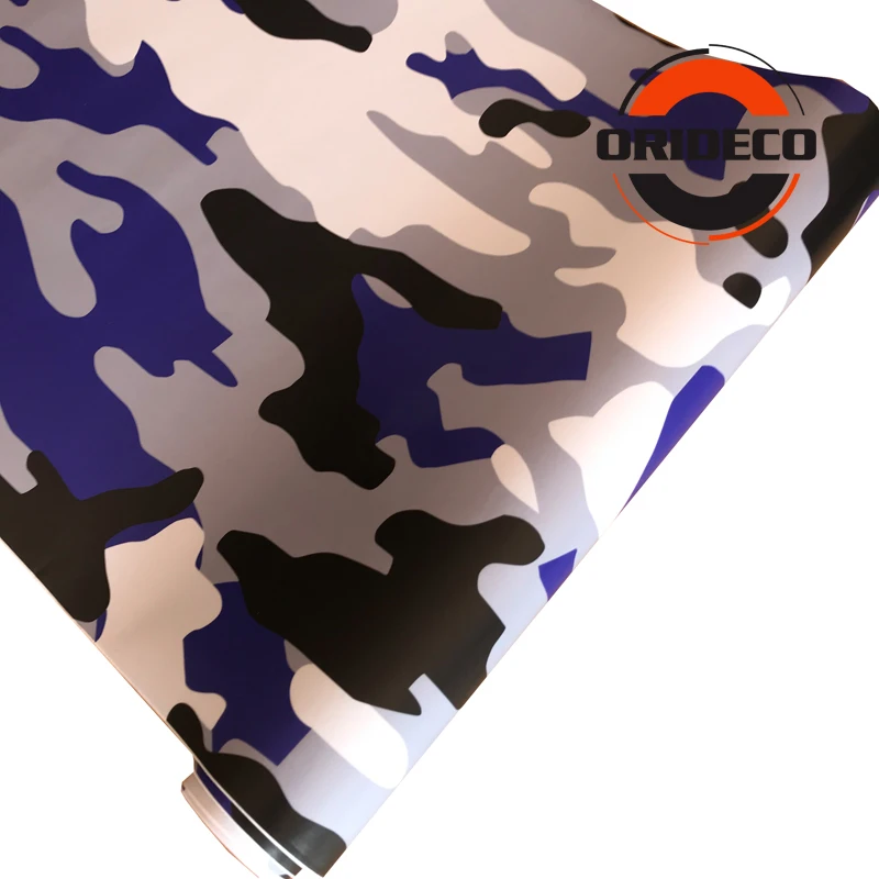 Blue black gray Snow camo vinyl car film 8