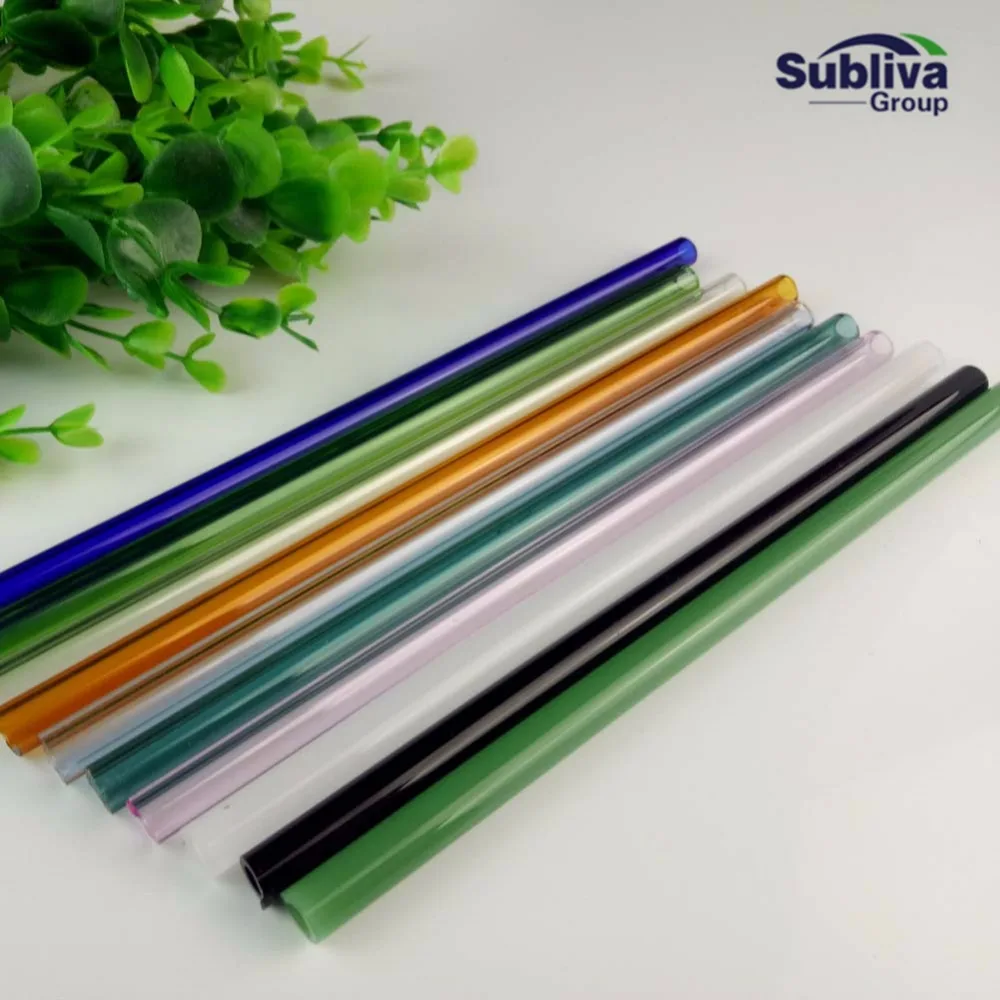 

10pc Glass Straw With 2 Cleaning Brush ECO-friendly Household Glass Straight Pipet Tubularis Snore Piece Tube
