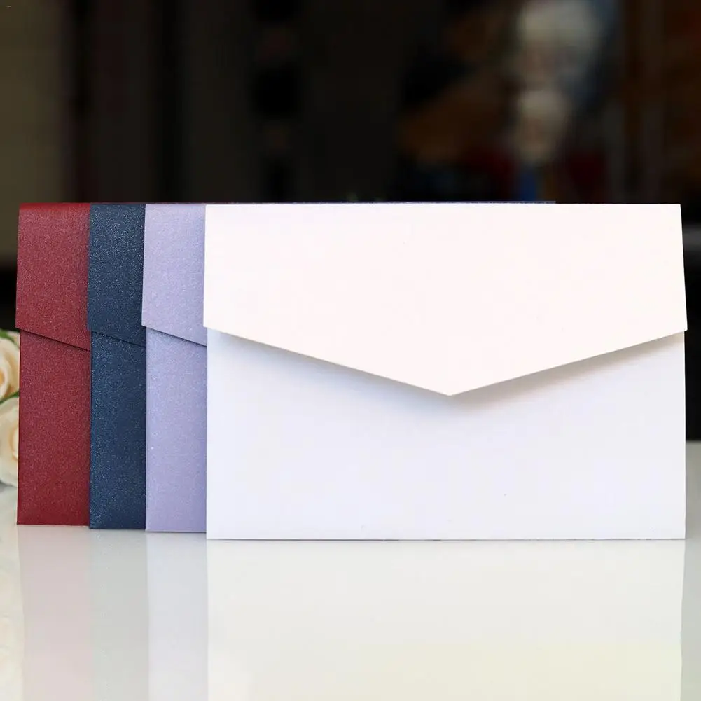  10Pcs Sample Wedding Invitations White Pearl Paper Invitation Card for Wedding Postcard Birthday Pa - 32916301566