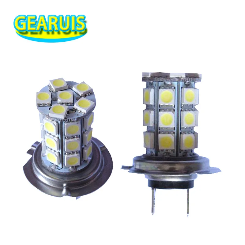 10 шт./лот LED H7 27 SMD 5050 27SMD 27LED Противотуманные фары Автомобильные дневные ходовые