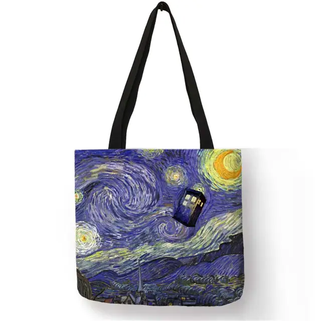 Us 4 5 55 Off Fashion Handbag Starry Night Painting Van Gogh Tote Bags Women Reusable Ping Convenience Traveling Beach Folding In Us 4 5 55 Off Fashion Handbag Starry Night Painting Van Gogh Tote Bags Women Reusable Ping Convenience Traveling Beach Folding In
