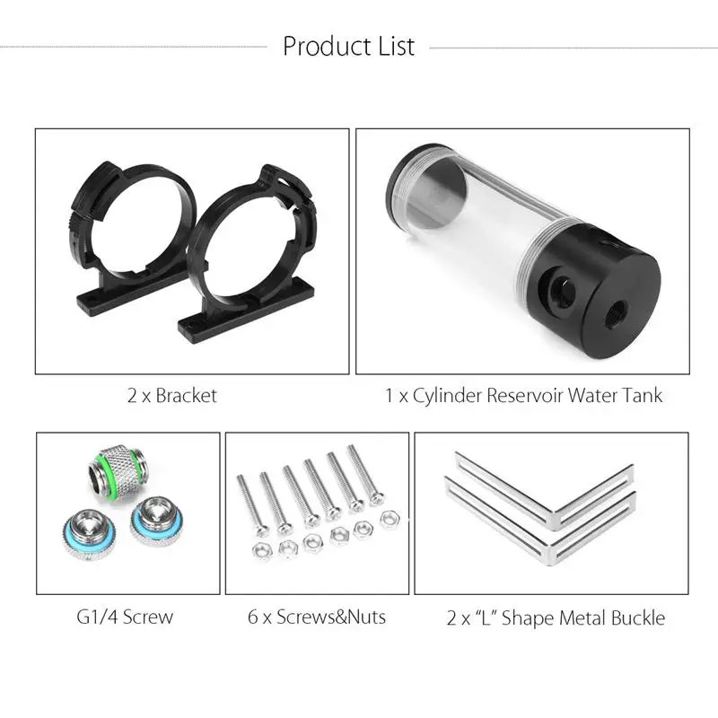 Акриловый цилиндр резервуар для воды G1/4 50 мм x 140 мм для ПК жидкостного охлаждения высокое качество водяного охлаждения комплект для компьютера ЦП