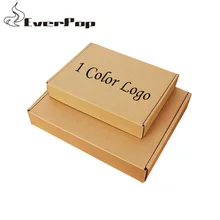 100 шт/лот логотип гофрированная коричневая бумага для изготовления подарочных коробок Складная плоская упаковка Печатный логотип упаковочная одежда волосы парики коробка
