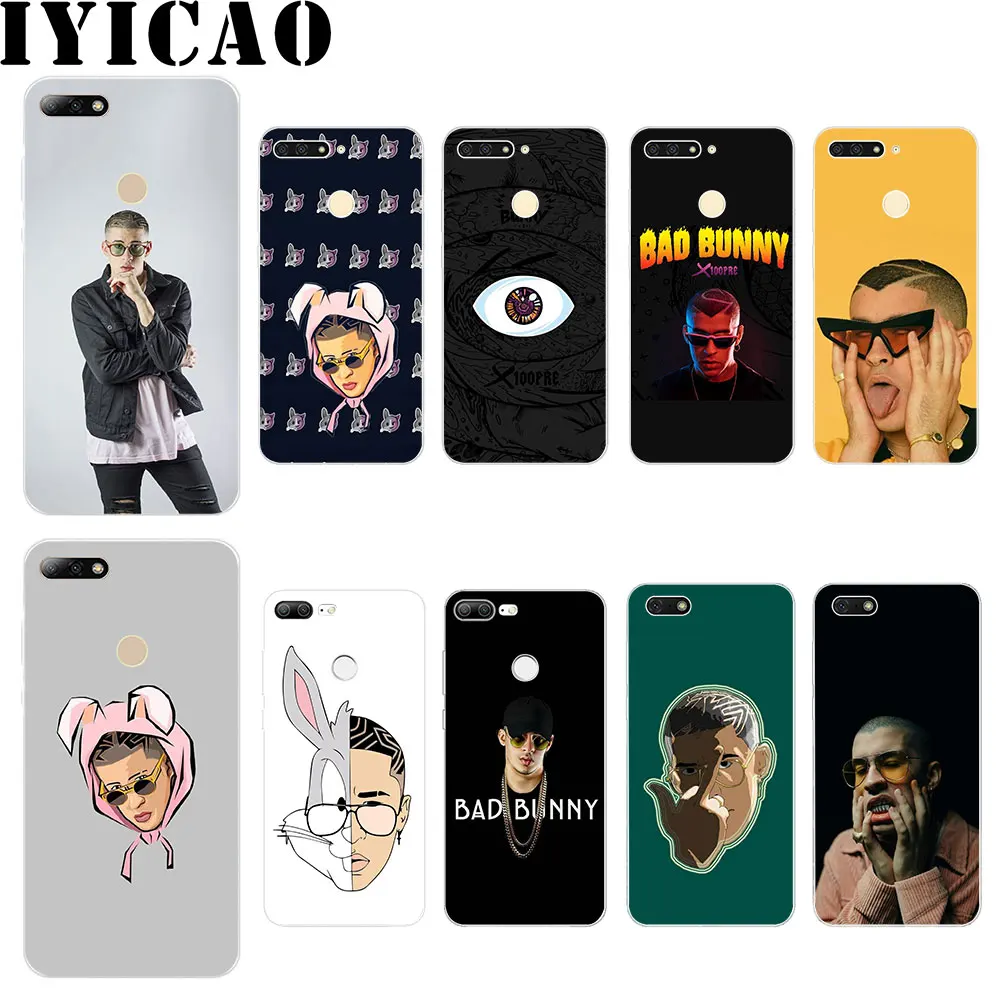 Жесткий чехол IYICAO Bad Bunny для huawei Honor Play Note 10 6A 6C 7A Pro 7C 7X 8C 8X8 9 Lite|Чехлы-накладки| |