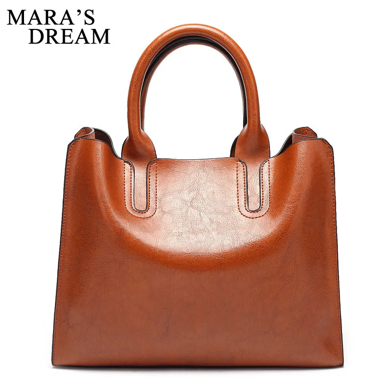 

Mara's Dream Leather Handbags Women Casual Bag Pure Color High Quality Luxury Handbag Brand Shoulder Bag Ladies Large Handbags