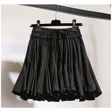 Весенние шифоновые плиссированные юбки с высокой талией для женщин Harajuku летние мини юбки однотонные сексуальные женские белые черные пляжные юбки
