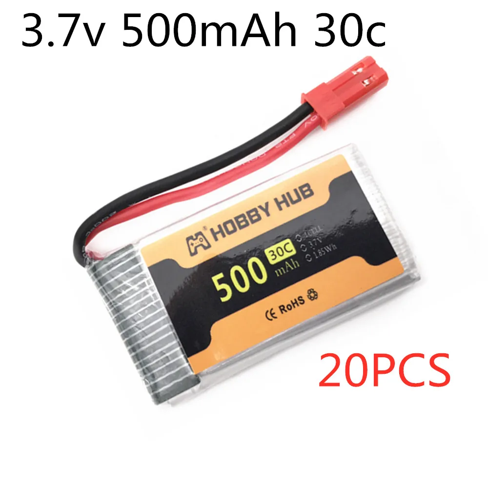 

20pcs 802540 3.7v 500mAh 30C JST Plug lipo Battery For HJ818 HJ819 509W DFDF161 X400 X500 X300C X800 1315S Remote Control Drone