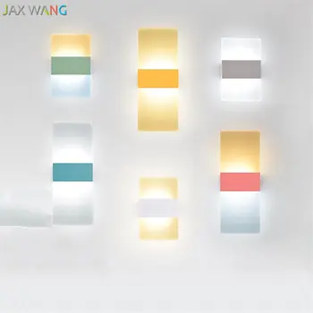 

JW Nordic Modern Macarons Wall Lamp Acrylic Wall Light for Living Room Bedroom Bedside Corridor Staircase Background Decoration
