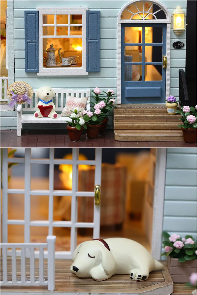 Кукла ручной работы дом Queens город Сделай Сам номер Миниатюрные модели с легкой музыкой кукольный домик коллекции Для детей подарок