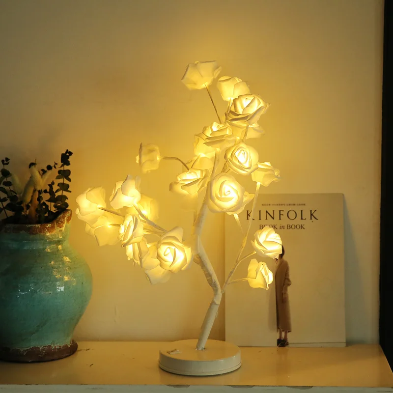 

2019 New 24LED Tree-shaped Rose Potted Flower Home Decoration Night Light Girl Boudoir Decoration Decoration Christmas Lights