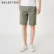 Отборные мужские летние вышитые прямые облегающие шорты до колена S | 4192SH545