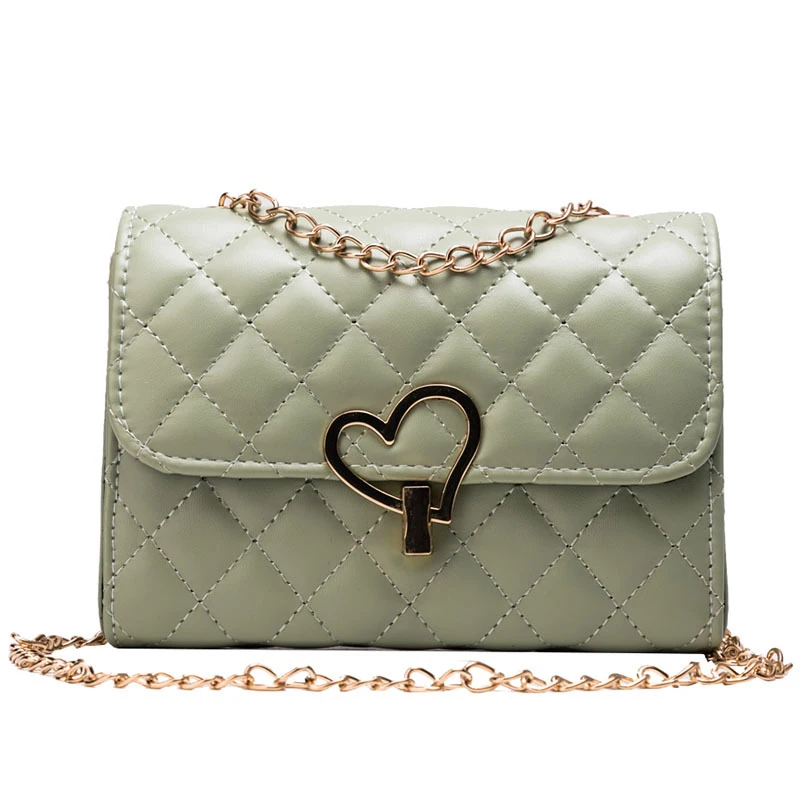 

PU Material Lock Single Shoulder Small Square Bag Diamond Chain Bag Casual Wild Messenger Bag Cover 2019 Summer New Style
