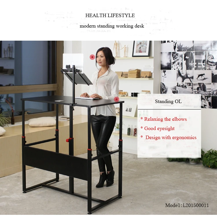2015 New Design Laptop Standing Home Office Desk Metal Made For