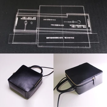 

DIY Leather Handmade Craft women handbag Shoulder bag Dies Sewing Pattern Hard Kraft paper Stencil Template 19x19x8cm