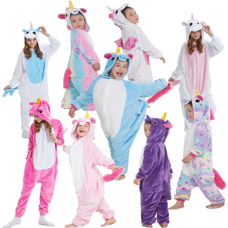 RUNNING CHICK Winter Orchid Unicorn Conjoined Pajamas