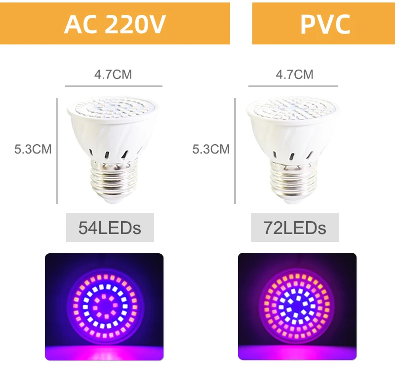 Kaguyahime светодиодный светильник для выращивания E27 лампада светодиодный светильник для выращивания полный спектр 4 Вт 30 Вт 50 Вт 80 Вт комнатное растение лампа ИК УФ цветущие растения Гидропоника