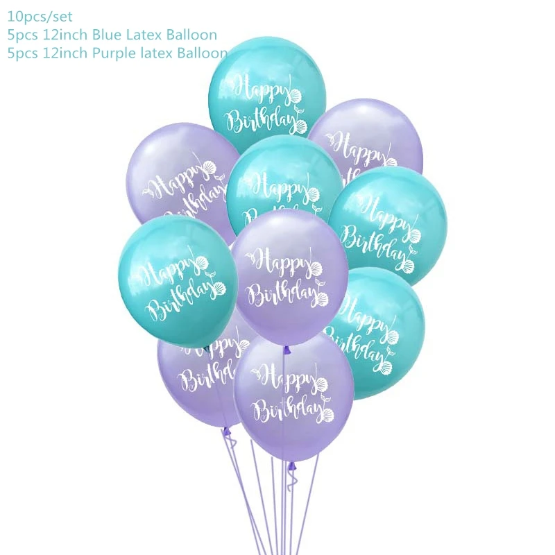 Тема русалки декоративная бумага для вечеринок баннер гирлянда воздушные шары с днем рождения фиолетовый плакат с русалкой для девочек океан день рождения - Цвет: s11