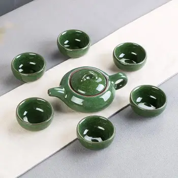 

Chinese Ice Crack Celadon Kung Fu Tea Set Porcelain Teaware Set Chinese Traditions Tea Cup Bone China Tea Sets Pot Set Gift