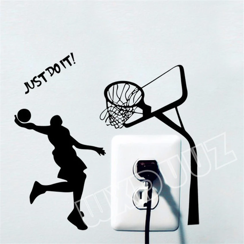 

Removable Basketball Player Dunk Sports Vinyl Sticker Creative Wall Stickers For Kids Rooms Wall Decor Vinyl Modern F75