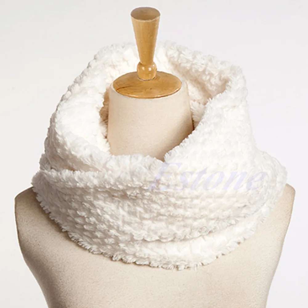 Для женщин искусственный мех Infinity/кабельный хомут зимний теплый длинный шарф шаль