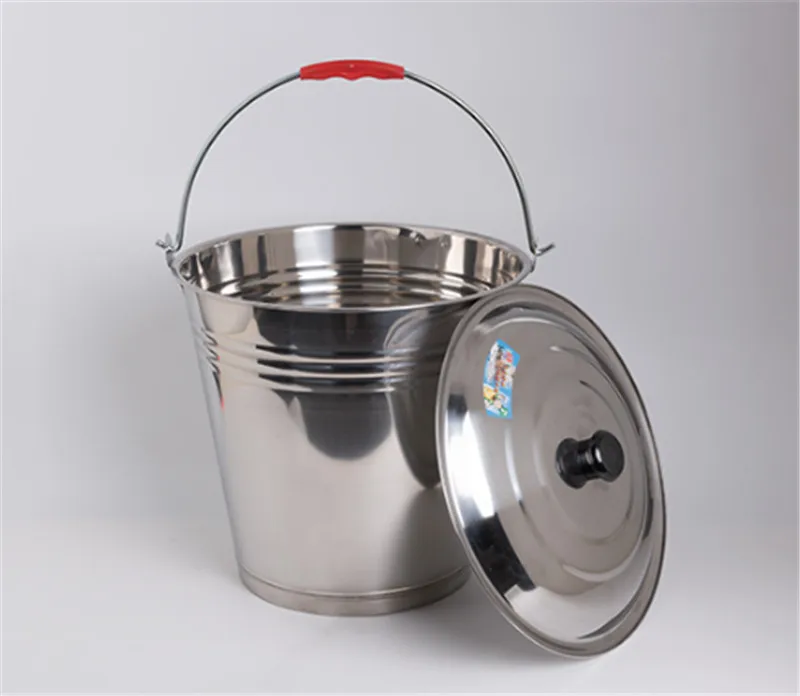 Cubo de acero inoxidable de gran capacidad barril doméstico con cubierta de cubo de aceite de almacenamiento de agua de hotel restaurante cubo de agua Cubo de acero inoxidable de gran capacidad barril doméstico con cubierta de cubo de aceite de almacenamiento de agua de hotel restaurante cubo de agua