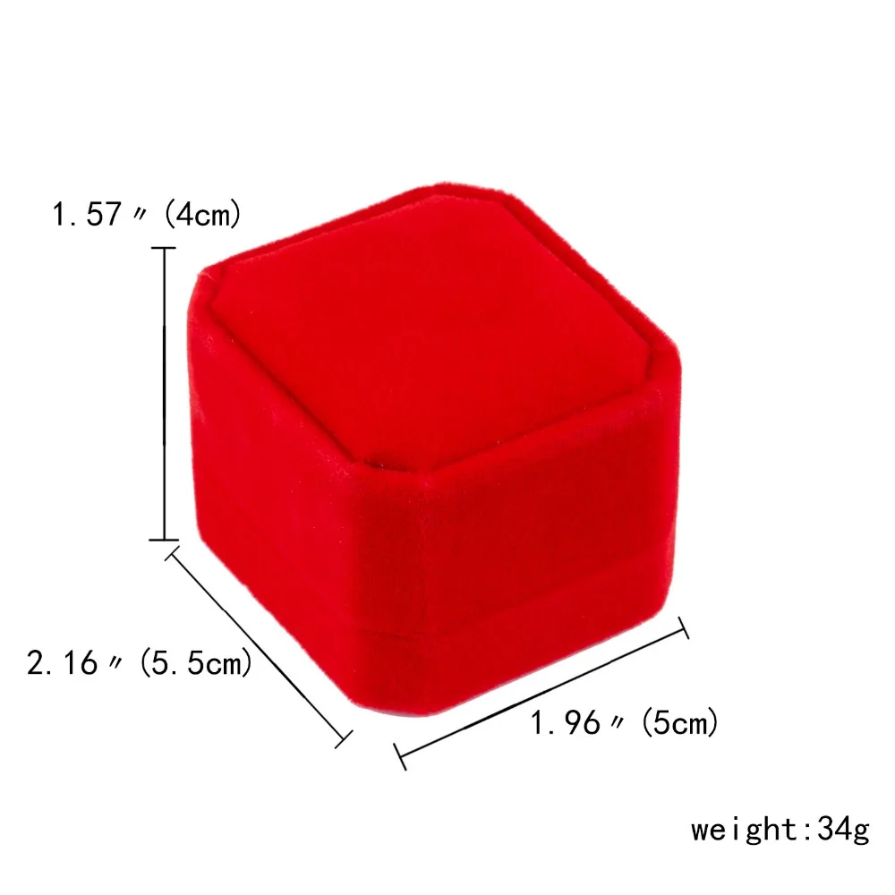 1 шт., квадратная Свадебная бархатная коробка для колец, черное/красное/синее кольцо, коробка для хранения, подарочная упаковочная коробка для ювелирных украшений, складной чехол для хранения
