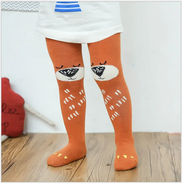 0 3T New Cotton Knitting Baby Tights Infant Girls Boys Cartoon Non Slip