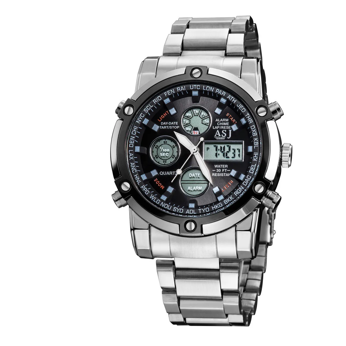 

Watches Men Luxury Brand ASJ Male Clock Digital Quartz Watch Digital LED Watch Army Military Sports Watches relogio masculino