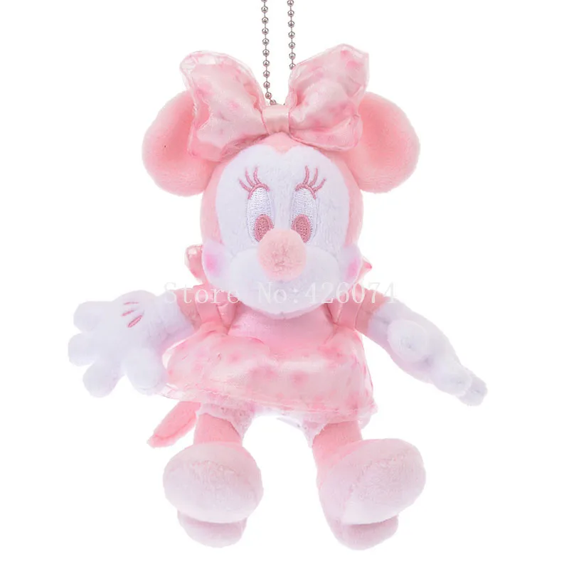 

New Cherry blossoms Pink Minnie Plush Keychains Kids Stuffed Animals Toys Small Pendant For Children Gifts 20CM
