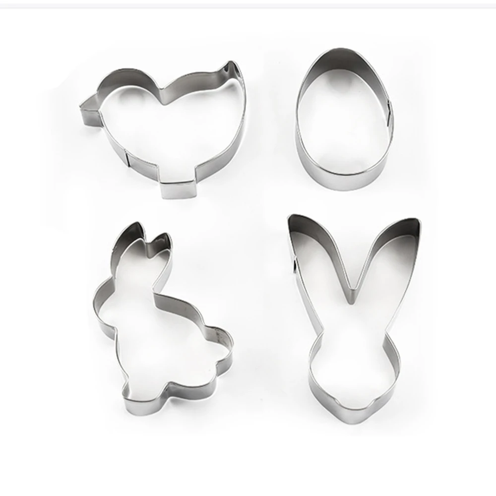 4 個ステンレス鋼 3d クッキーカッター型イースターバニーひよこ Diy ベーキング装飾菓子モデリングクッキーツール Cookie Tools Aliexpress
