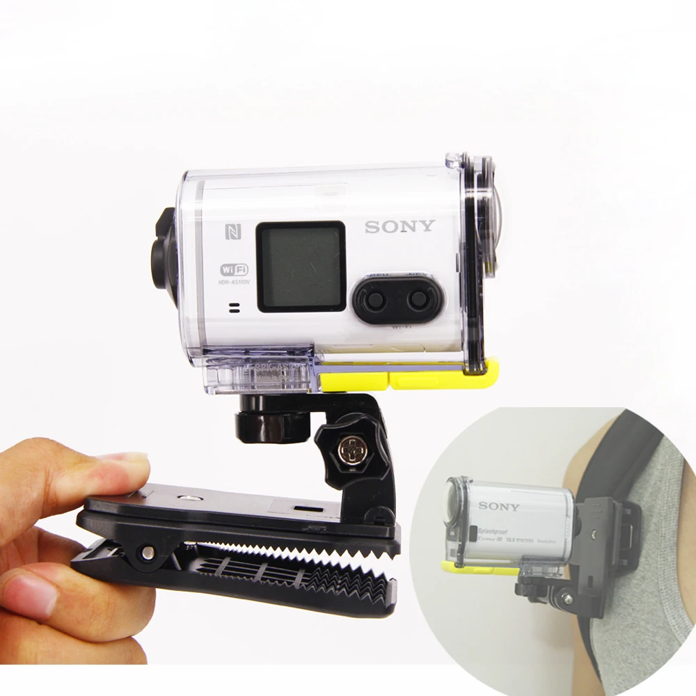 Bag clip Backpack Mount For Sony Action Cam HDR AS20 AS15 AS100V AS30V AZ1 AS200V FDR