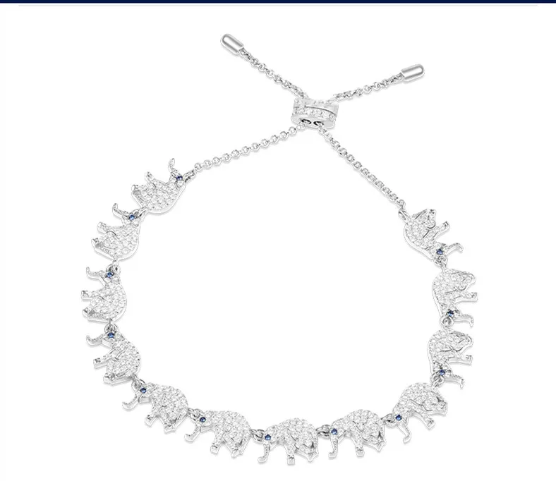 

ZOZIRI brand Famous 925 sterling silver EQUILIBRE bracelet 12 pcs charms elephant bracelets extend chain monaco december bijoux