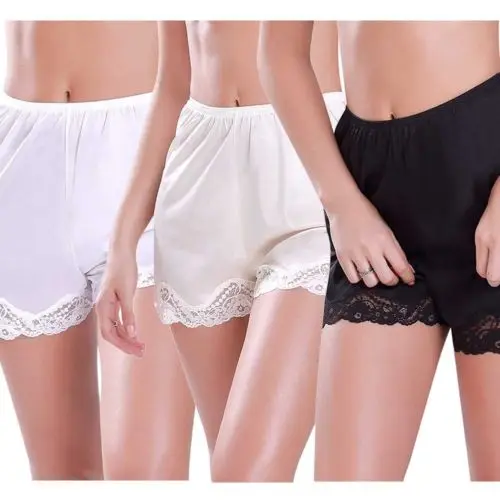 2018 NEW Women's Premium Nylon Daywear Bloomer Slip Pants With Lace Trim M-XXXL 2018 NEW Women's Premium Nylon Daywear Bloomer Slip Pants With Lace Trim M-XXXL