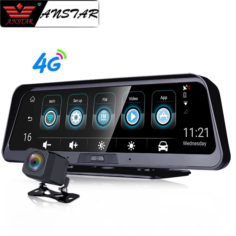 

ANSTAR 10'' 4G Dash Cam Android Dashboard Car Camera WiFi GPS ADAS Car DVR 1080P Video Recorder Registrar Auto Rear View Camera