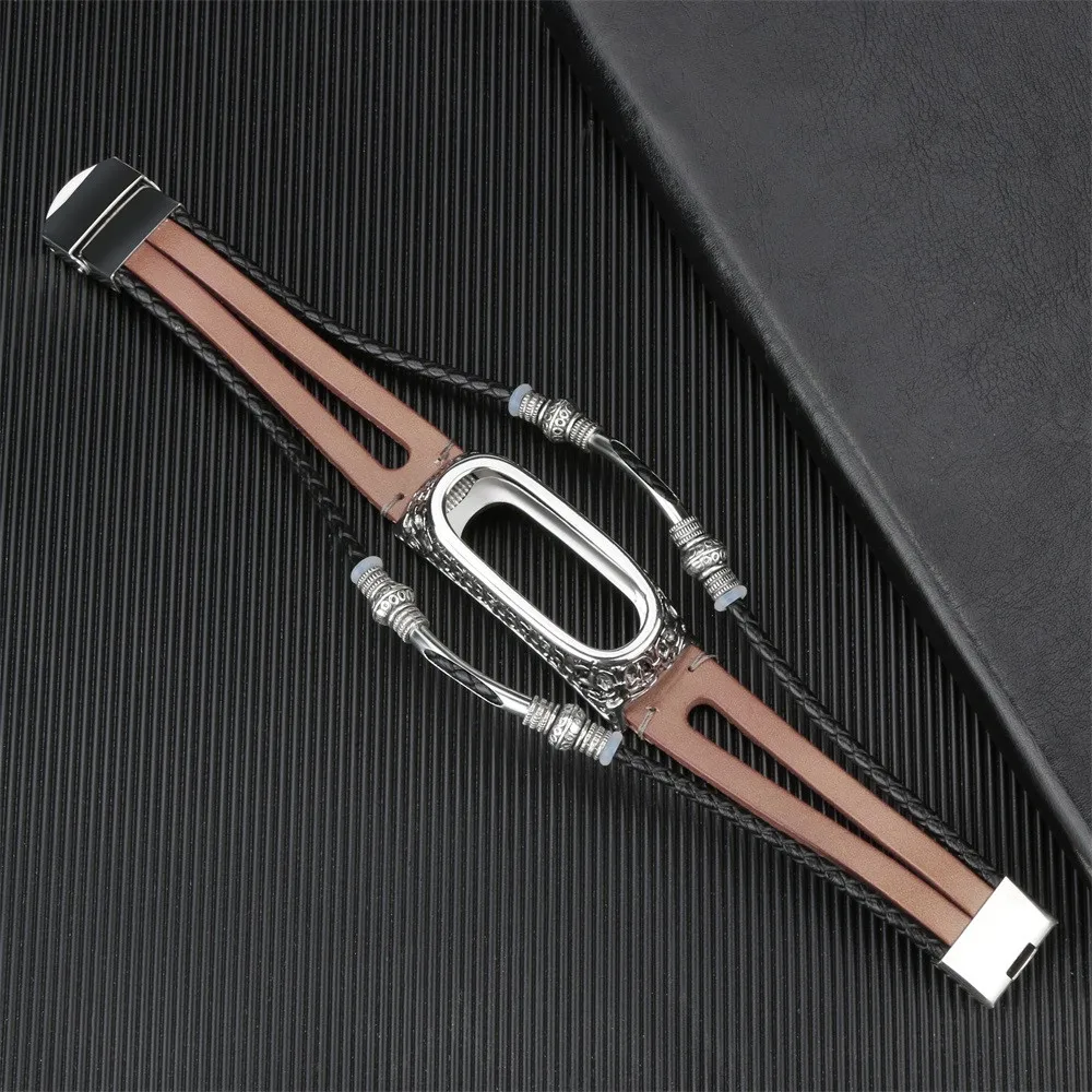 Ремешки для наручных часов сменные мужские t Кожаный ремешок+ металлический чехол для Xiaomi Mi 3 модные ретро мужские часы ремень подарки