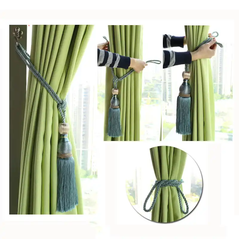 1 Pair Luxury Home Lacing Rope Curtain Tie Back Tassels Curtain