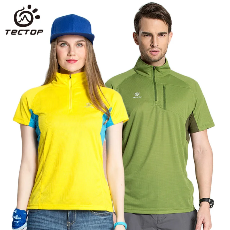 

Tectop Men Women Breathable Quick Dry Hiking T-shirt Camping Trekking Outdoor Sport T-shirts 2017 Summer Cycling T Shirt,AM066