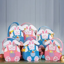 Top Grand 1pcs Easter Bunny Ear Bags Rabbit Candy Bag Easter Baskets Kids Gifts Festival New Year Craft Supplies Decoration
