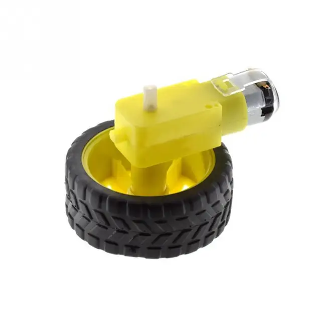 Best Price 1PC Mini Rubber RC Racing Tires Car  Wheel Rim For DC 3-6v Gear Motor For Arduino RC Car Part Diameter 65mm Tire